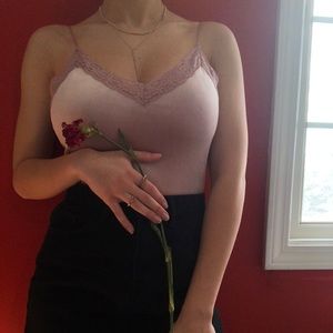 Pink velvet lace bodysuit❤️